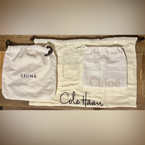 Chloe, Celine and Cole Haan. Set of 3 Purse Dust Bags. - Picture 5 of 10